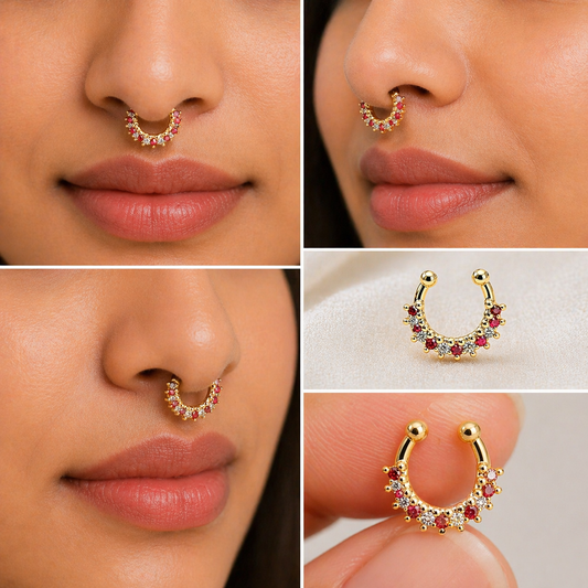Elegant Red Stone Nose Pin