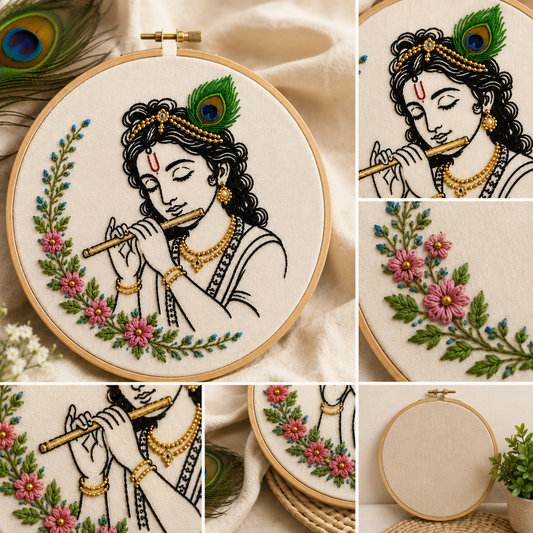 Krishna Embroidery Hoop art