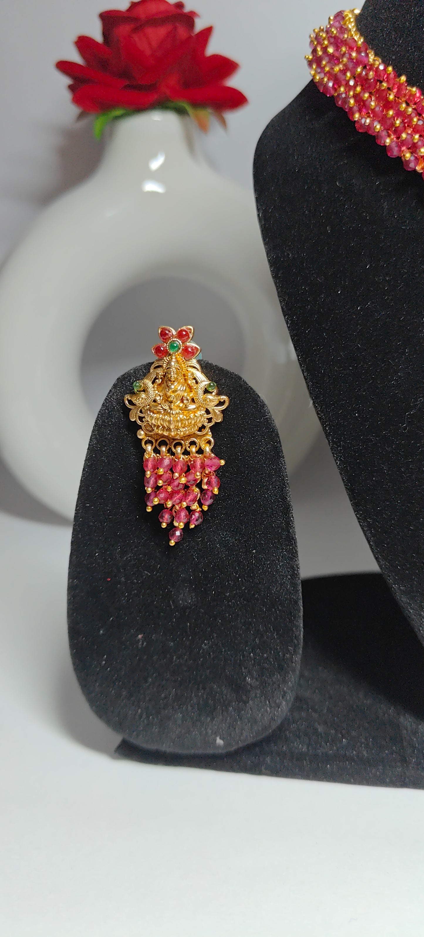 Ruby Lakshmi Temple Choker Necklace