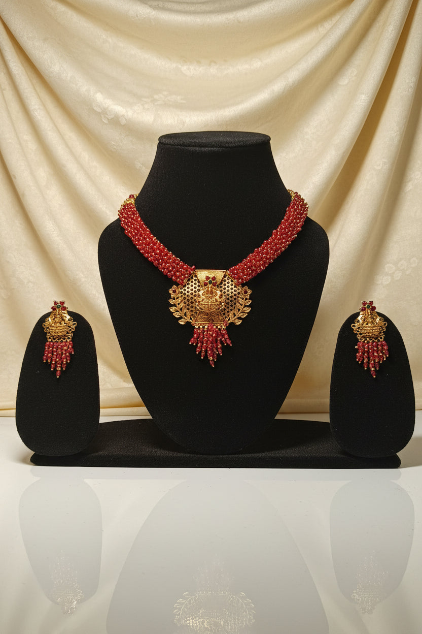 Ruby Lakshmi Temple Choker Necklace