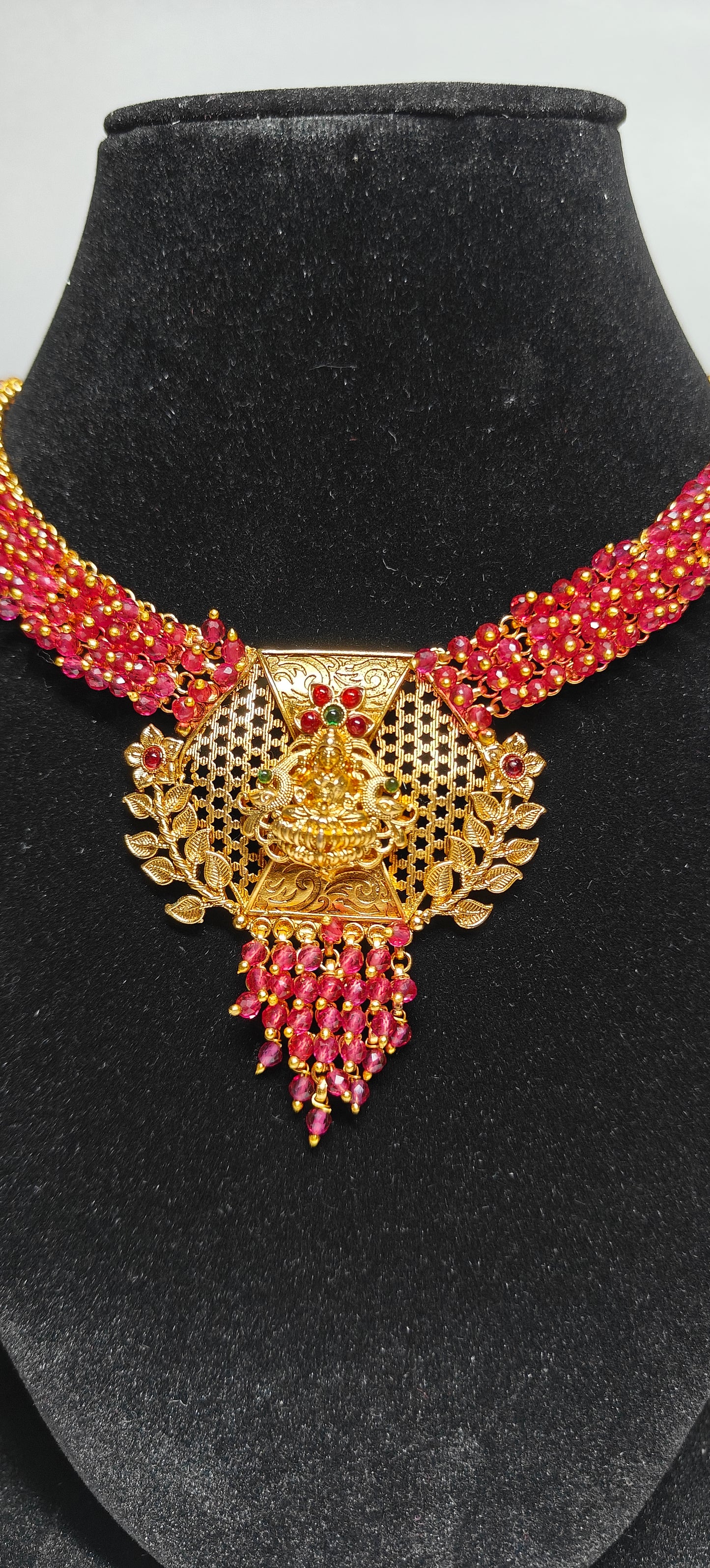 Ruby Lakshmi Temple Choker Necklace