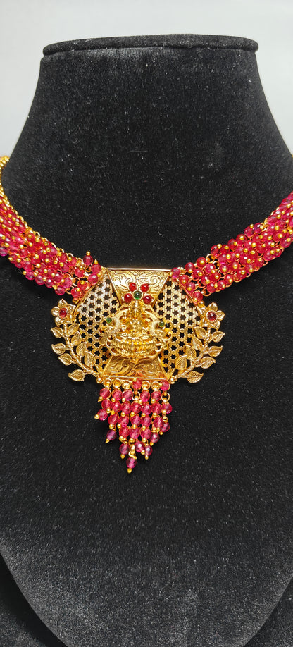 Ruby Lakshmi Temple Choker Necklace