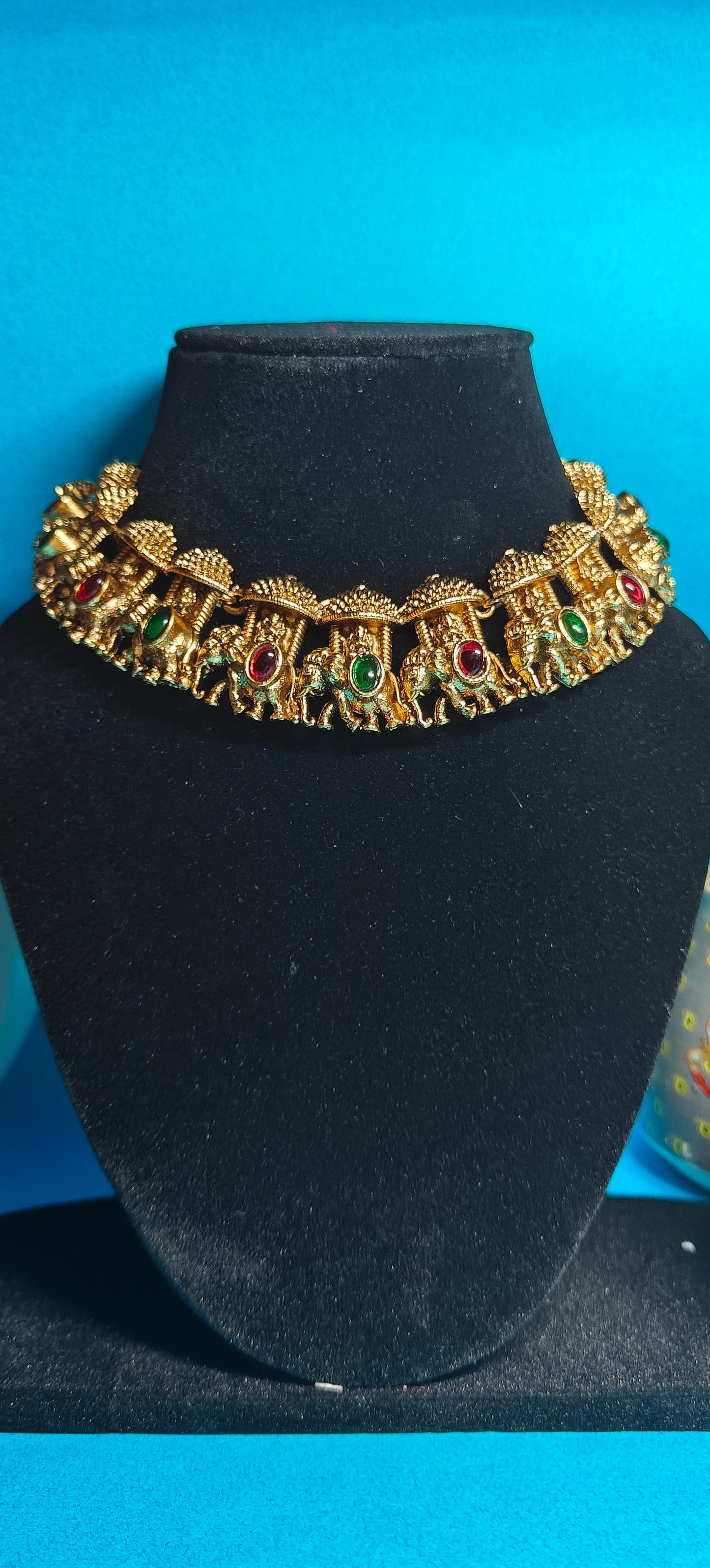Ambaari Elephant Heritage Temple Choker Necklace